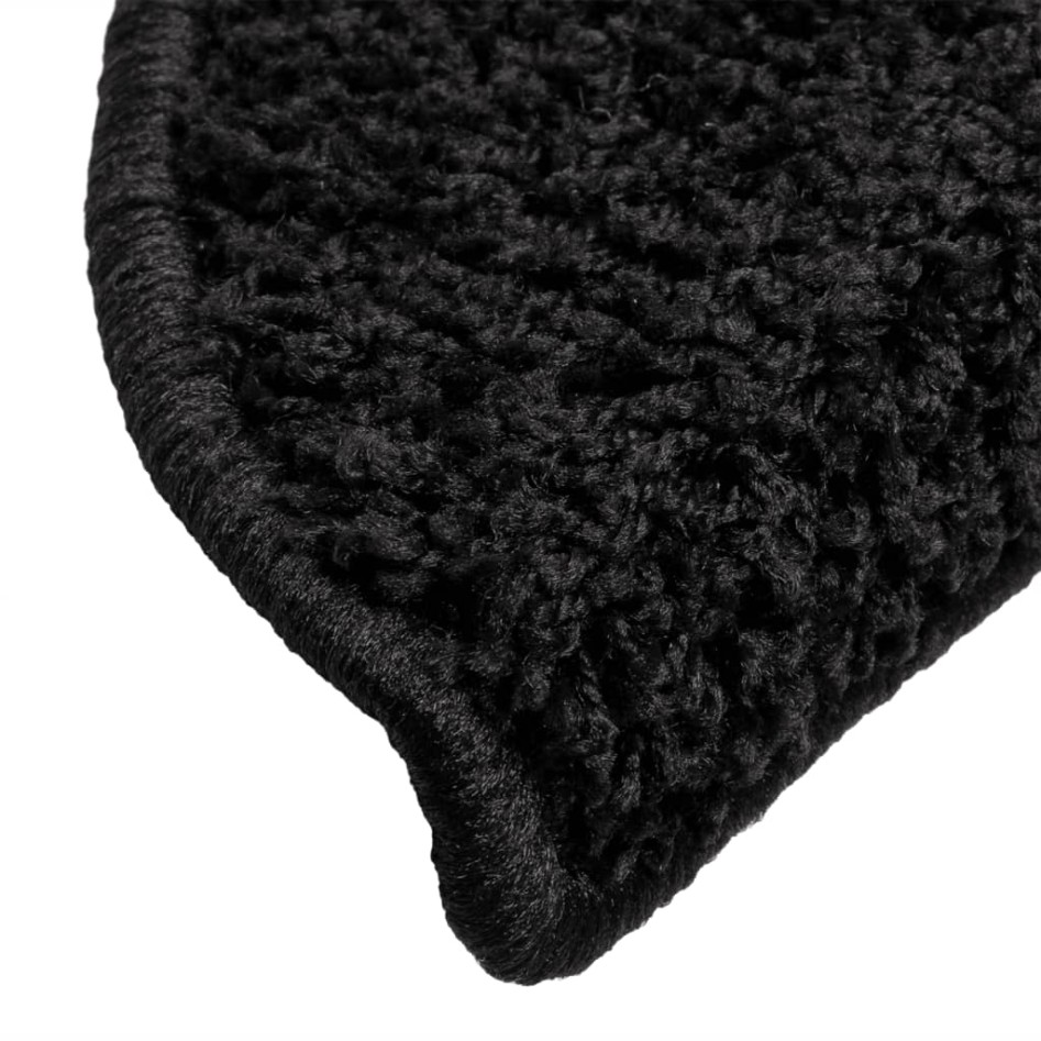 Alfombras de peldaños de escalera 15 uds negro 56x17x3