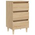 Mesita de noche patas madera maciza roble Sonoma 40x35x69