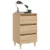 Mesita de noche patas madera maciza roble Sonoma 40x35x69