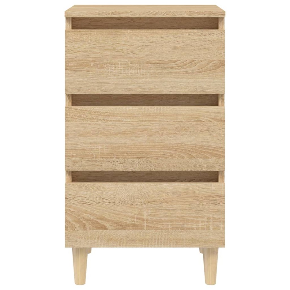Mesita de noche patas madera maciza roble Sonoma 40x35x69