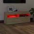 Mueble de TV con luces LED roble Sonoma 90x35x40