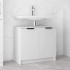 Armario de baño madera contrachapada blanco 64,5x33,5x59