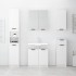 Armario de baño madera contrachapada blanco 64,5x33,5x59