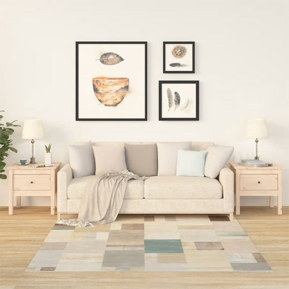 Mesa auxiliar 2 unidades de madera maciza de pino 50x50x49