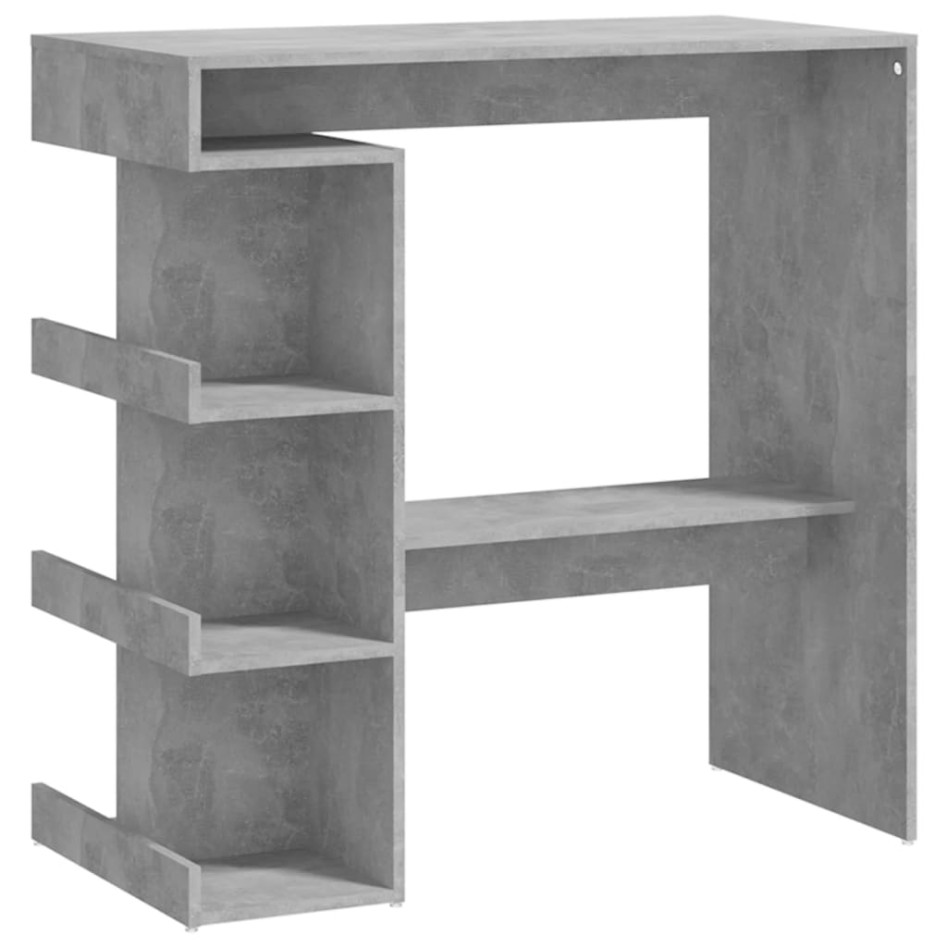 Mesa bar almacenaje contrachapada gris hormigón 100x50x101,5