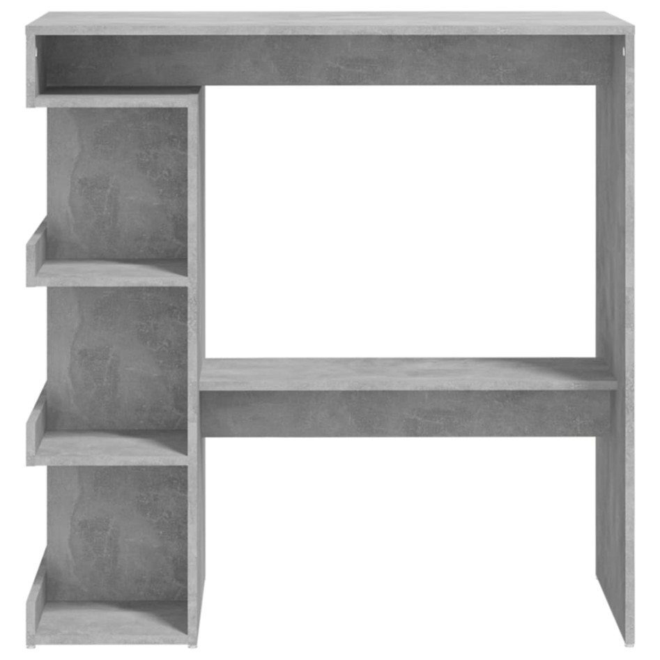 Mesa bar almacenaje contrachapada gris hormigón 100x50x101,5