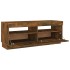 Mueble de TV con luces LED roble ahumado 100x35x40
