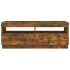 Mueble de TV con luces LED roble ahumado 100x35x40