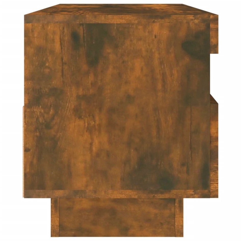 Mueble de TV con luces LED roble ahumado 100x35x40