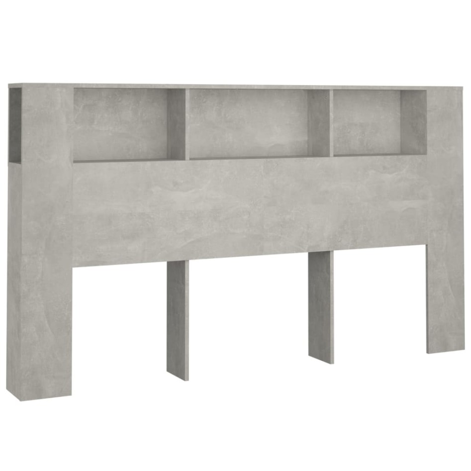 Mueble cabecero gris hormigón 180x18,5x104,5