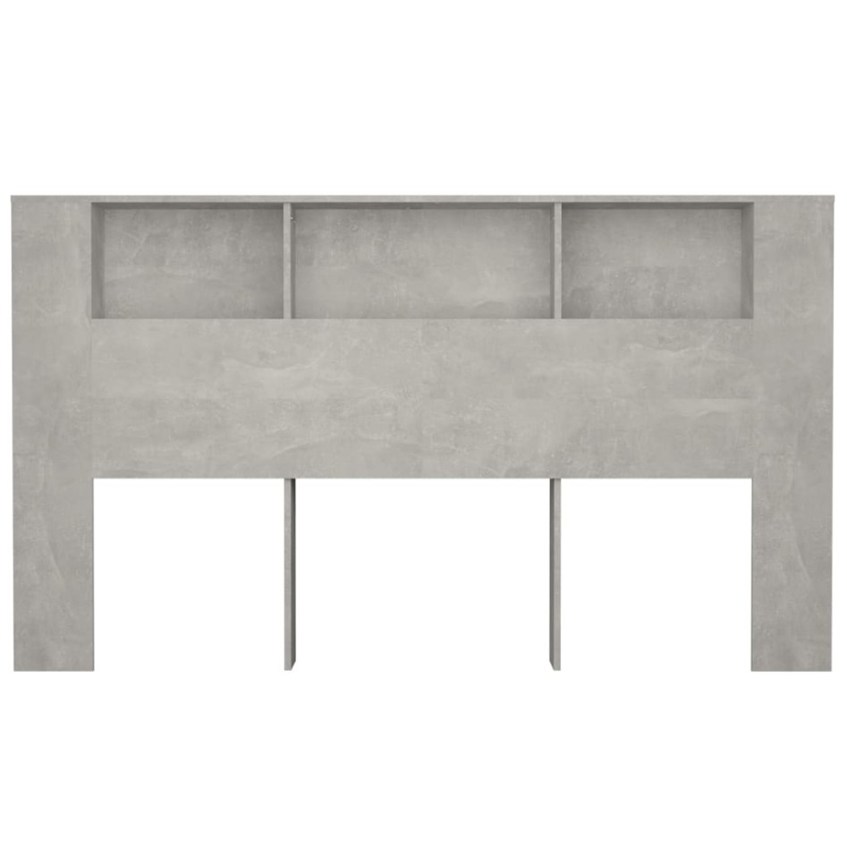 Mueble cabecero gris hormigón 180x18,5x104,5