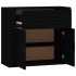 Aparador de madera contrachapada negro 80x33x70