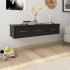 Estante de cajones para pared contrachapada negro