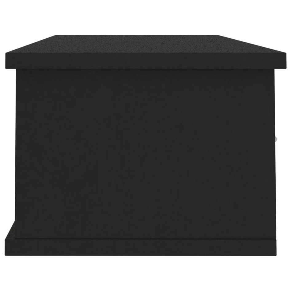 Estante de cajones para pared contrachapada negro