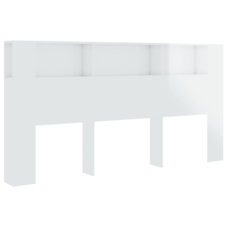 Mueble cabecero blanco brillante 200x18,5x104,5