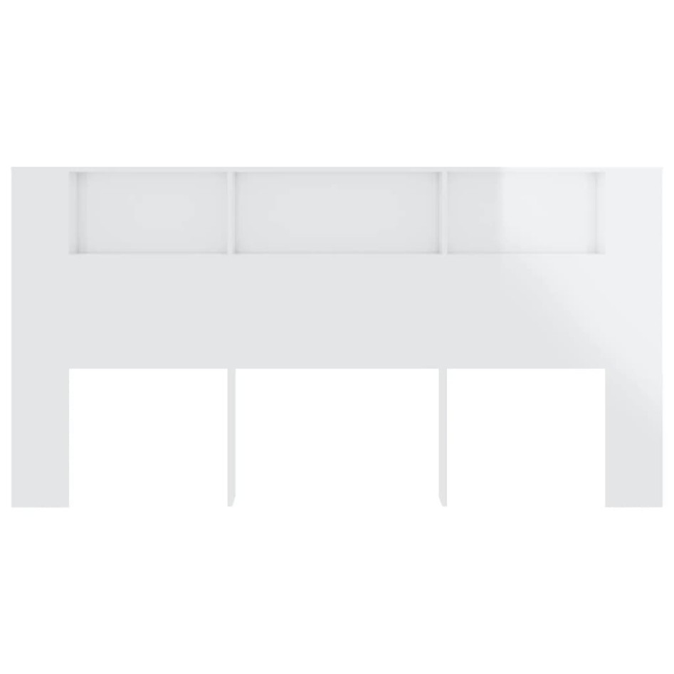 Mueble cabecero blanco brillante 200x18,5x104,5