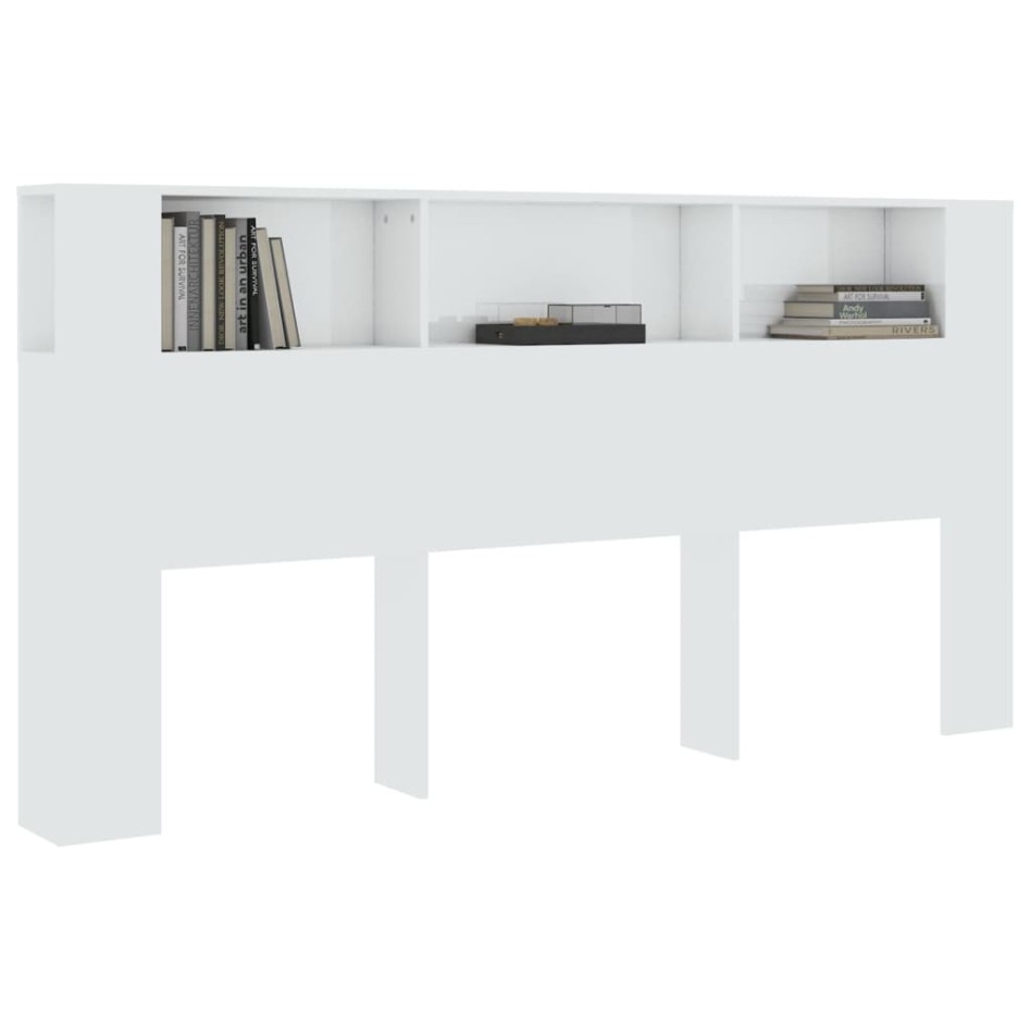 Mueble cabecero blanco brillante 200x18,5x104,5