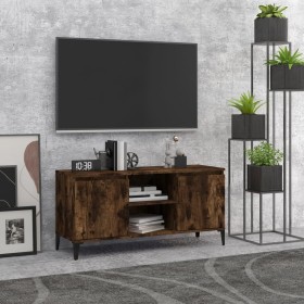 Mueble para TV con patas de metal roble ahumado 103,5x35x50