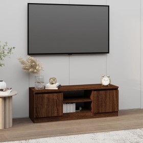 Mueble de TV con puerta roble marrón 102x30x36