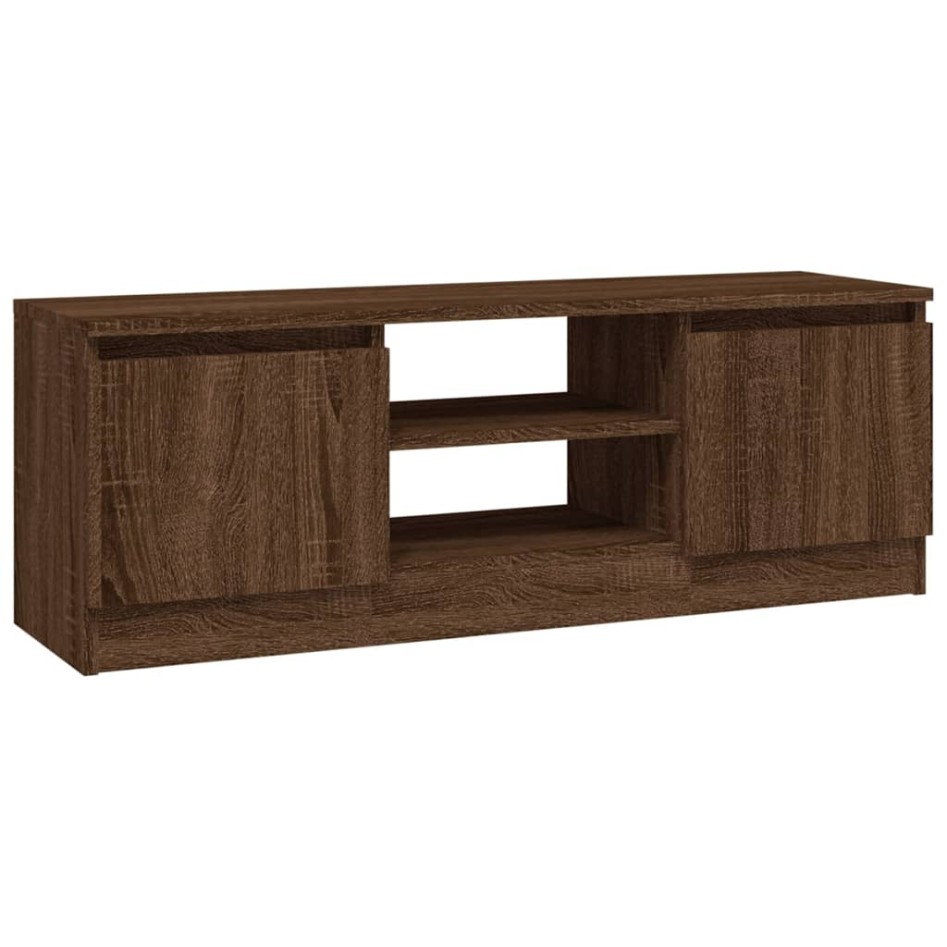 Mueble de TV con puerta roble marrón 102x30x36