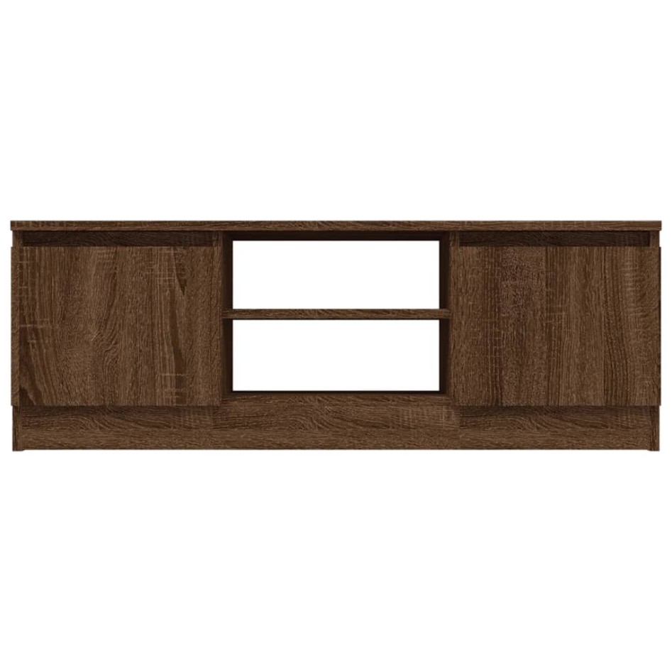 Mueble de TV con puerta roble marrón 102x30x36