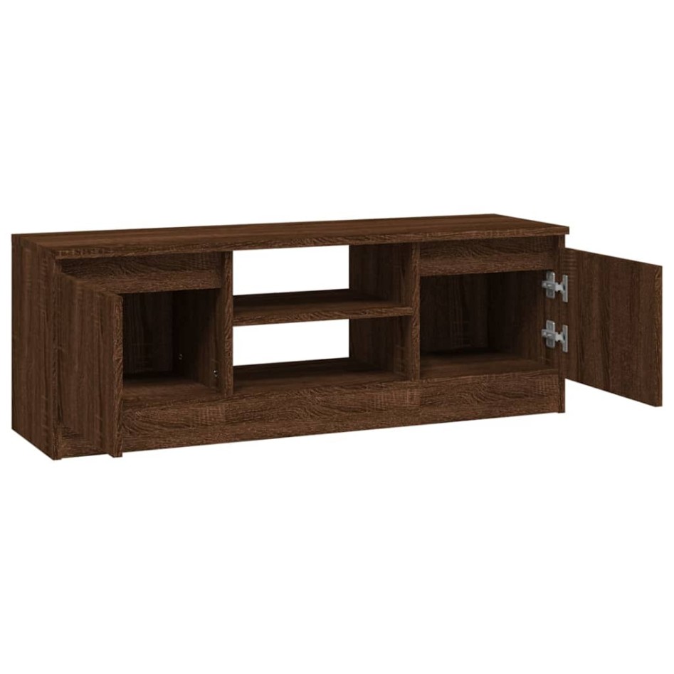 Mueble de TV con puerta roble marrón 102x30x36