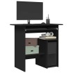 Escritorio de madera contrachapada negro 80x45x74 cm