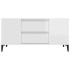 Mueble de TV madera contrachapada blanco brillo 102x44,5x50