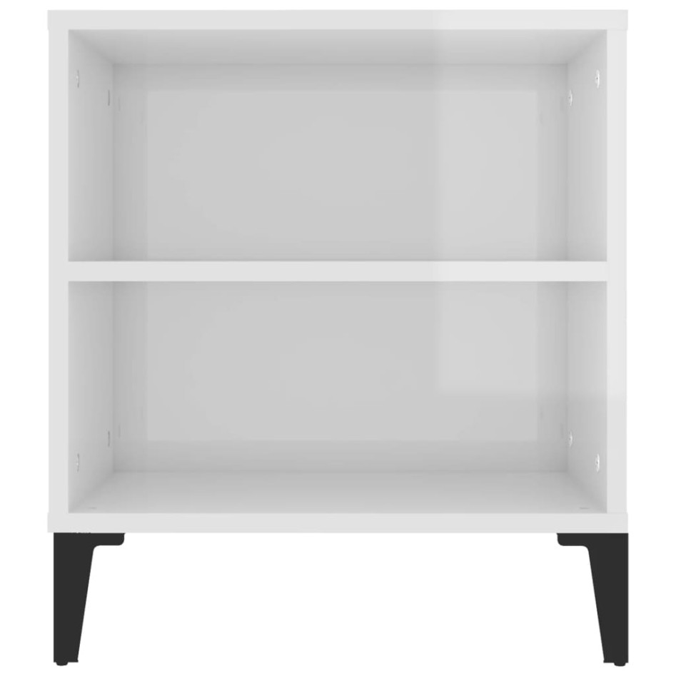 Mueble de TV madera contrachapada blanco brillo 102x44,5x50