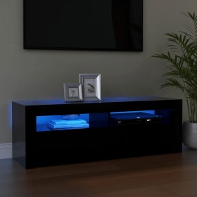 Mueble de TV con luces LED negro 120x35x40