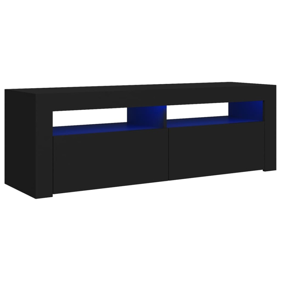 Mueble de TV con luces LED negro 120x35x40