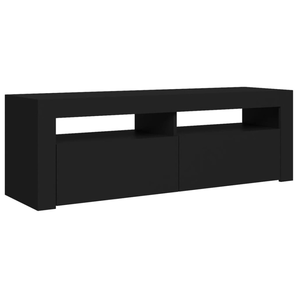 Mueble de TV con luces LED negro 120x35x40