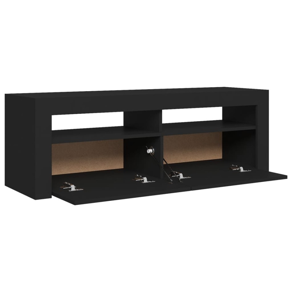 Mueble de TV con luces LED negro 120x35x40