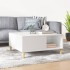 Mesa de centro madera contrachapada blanco brillo 80x80x36,5
