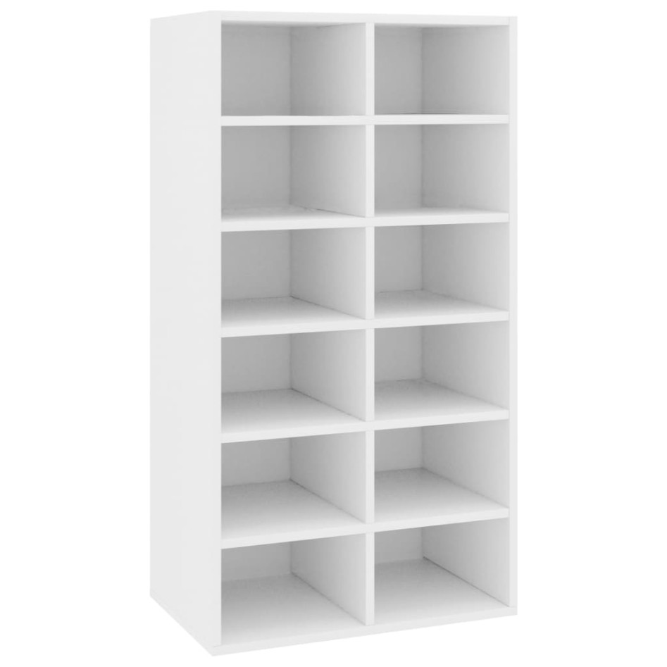 Mueble zapatero de madera contrachapada blanco 54x34x100,5