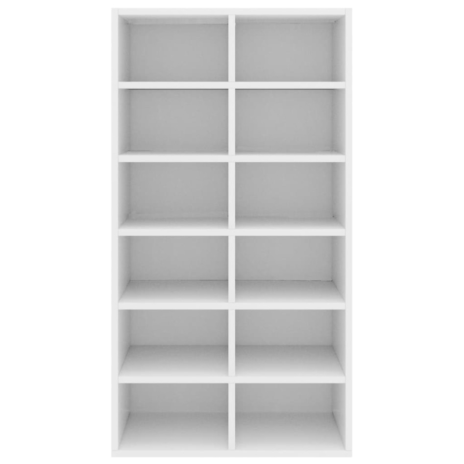 Mueble zapatero de madera contrachapada blanco 54x34x100,5