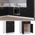 Armario inferior cajón cocina madera ingeniería negro