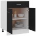Armario inferior cajón cocina madera ingeniería negro