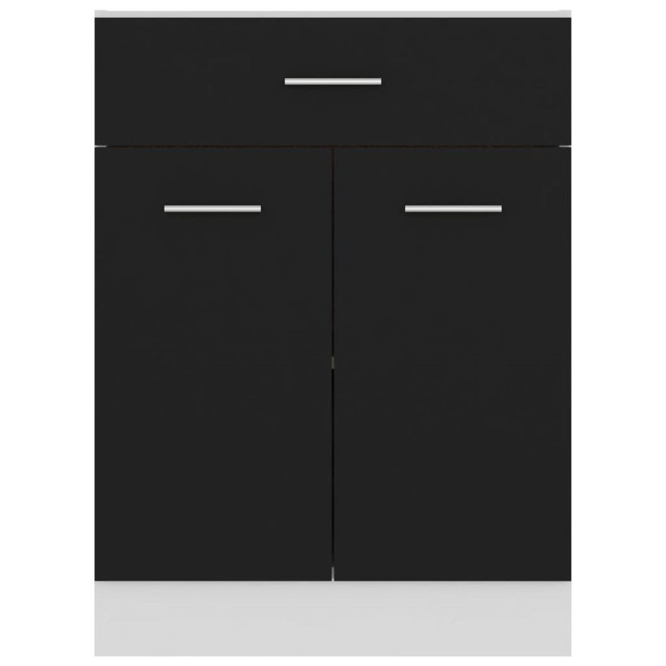 Armario inferior cajón cocina madera ingeniería negro