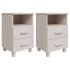 Mesitas de noche 2 uds HAMAR pino macizo blanco 40x35x62