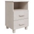 Mesitas de noche 2 uds HAMAR pino macizo blanco 40x35x62