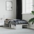Estructura cama sin colchón con cabecero metal blanco 90x200