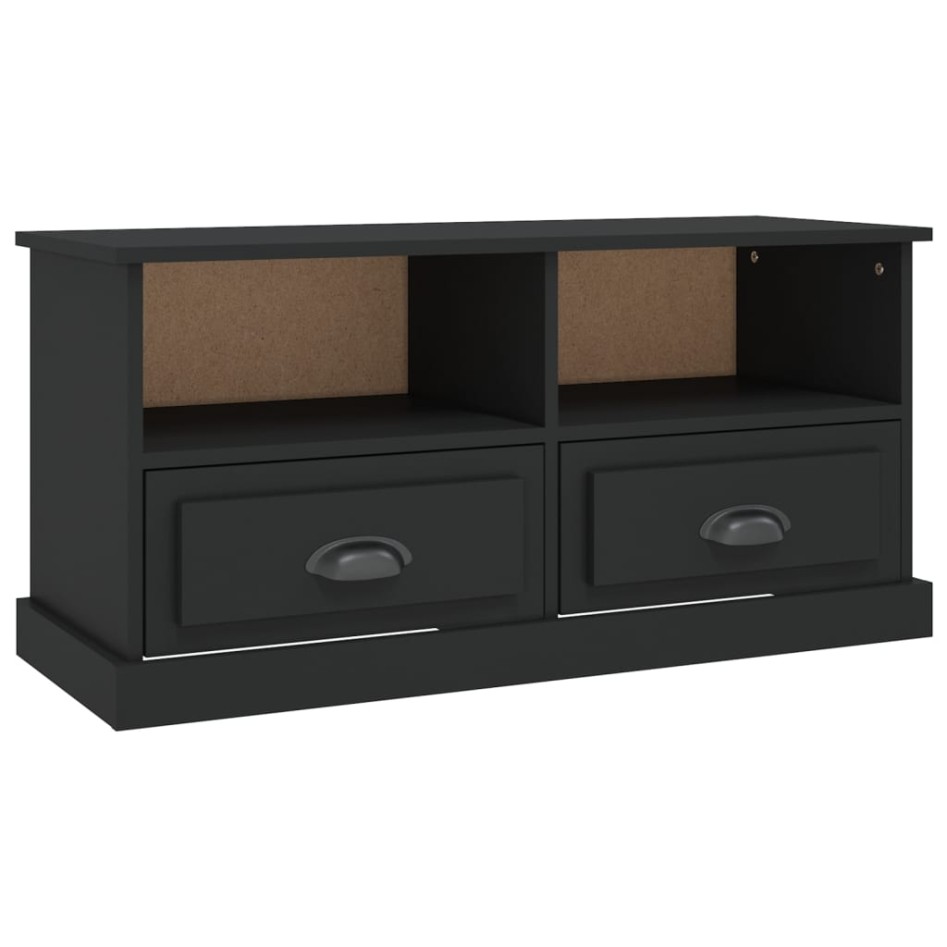 Mueble para TV madera contrachapada negro 93x35,5x45