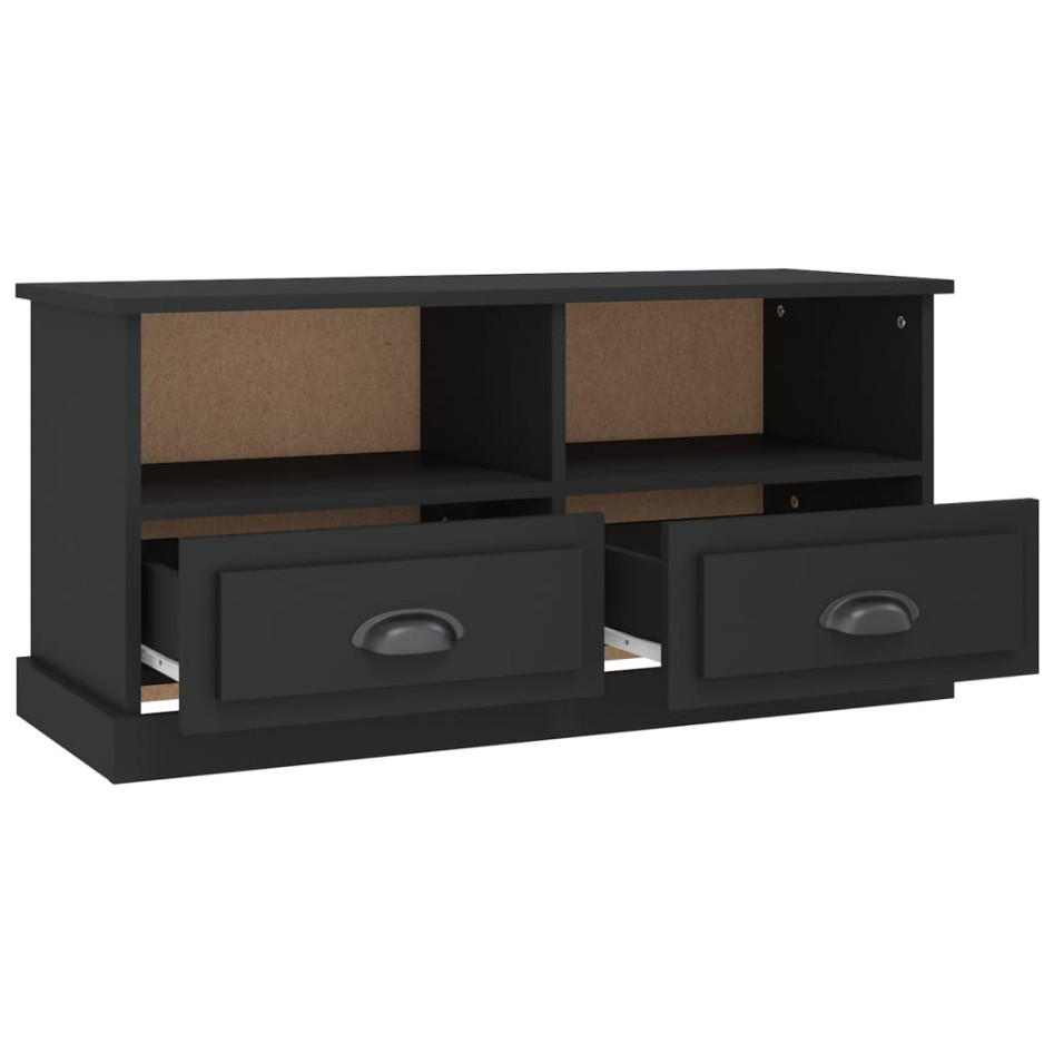 Mueble para TV madera contrachapada negro 93x35,5x45