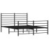 Estructura cama sin colchón con estribo metal negro 140x190