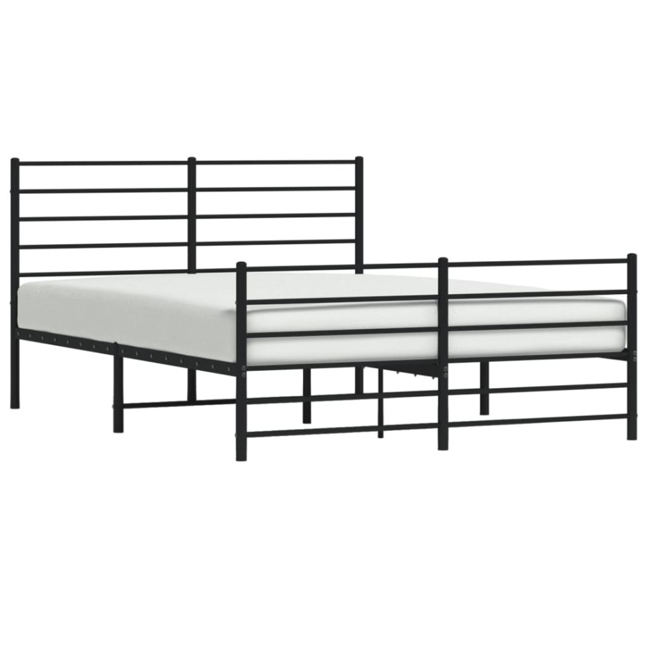Estructura cama sin colchón con estribo metal negro 140x190