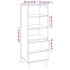 Aparador alto madera contrachapada blanco 40x36x110