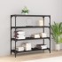 Estantería madera contrachapada y acero negro 100x33x100