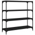 Estantería madera contrachapada y acero negro 100x33x100