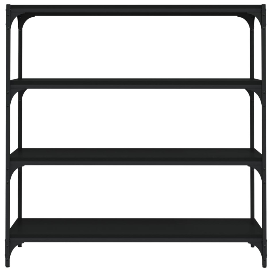 Estantería madera contrachapada y acero negro 100x33x100